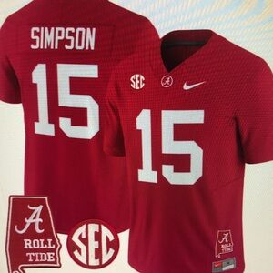 Ty Simpson Crimson Stitched Jersey Vapor Red🧡